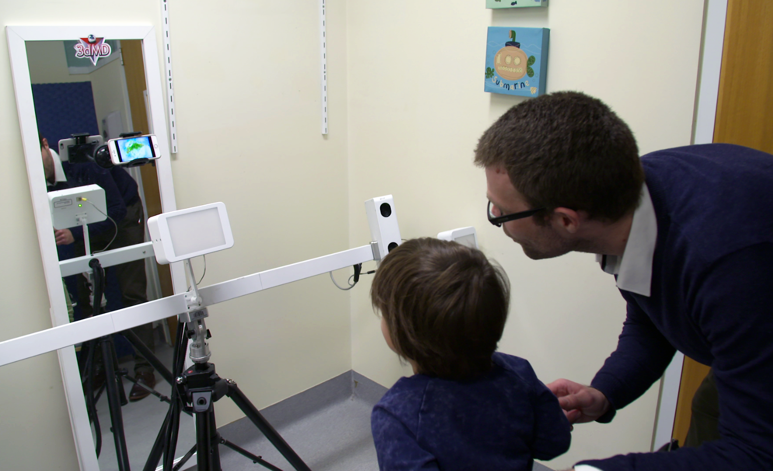 Andrew Whitehouse with 3D scanner