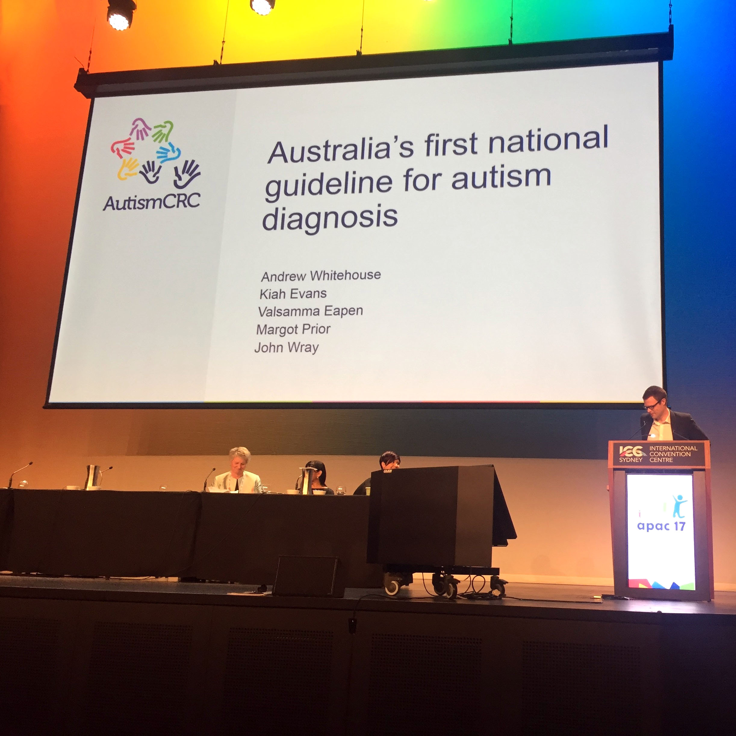 Professor Andrew Whitehouse speaking at the launch of Australia’s first draft national guideline for autism diagnosis